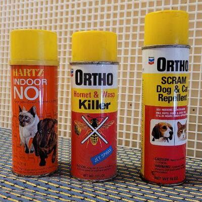Lot 211: (3) Vintage FULL Hartz Pet Repellent and Ortho Wasp Killer