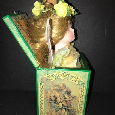 1980s Gorse Fairy Music Box - Rhapsody On A Theme by Paganini - Art by Cicely Mary Barker