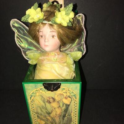 1980s Gorse Fairy Music Box - Rhapsody On A Theme by Paganini - Art by Cicely Mary Barker