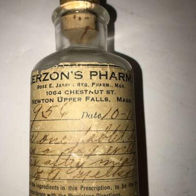 Antique Medicine Bottle Original Label & Contents