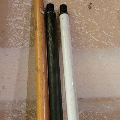 Lot 222: (3) 48" Tall Broom/Mop/etc. Twist On Handles