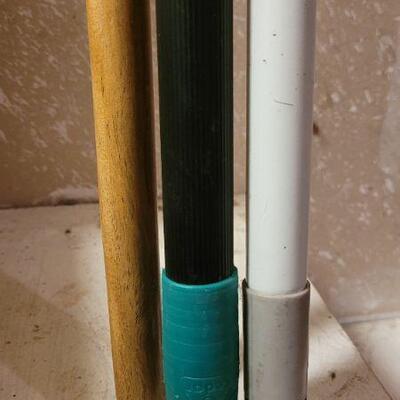 Lot 222: (3) 48" Tall Broom/Mop/etc. Twist On Handles