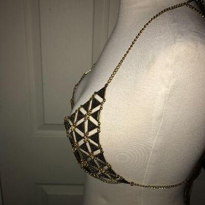 Vintage Costume Jewelry Exotic Dancer Bralette Adjustable