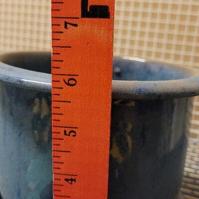 Lot 226: Pre Owned 6" Tall Garden Pot Blue 