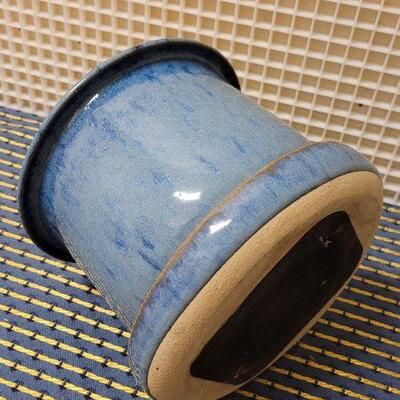 Lot 226: Pre Owned 6" Tall Garden Pot Blue 