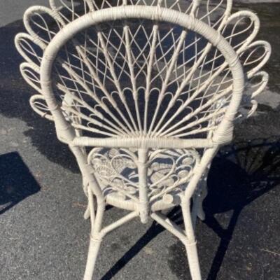 240 Victorian Style Wicker Armchair with Two Stands 
