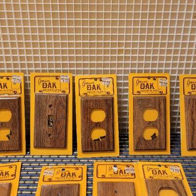 Lot 245: New Vintage Stock Mid Century Modern OAK Outlet Covers