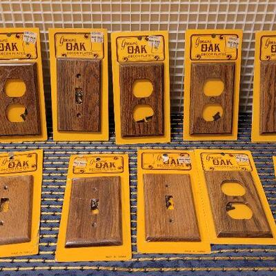 Lot 245: New Vintage Stock Mid Century Modern OAK Outlet Covers