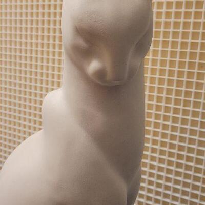 Lot 255: Vintage Chalk White Ceramic 18.5" Tall Cat Sculpture