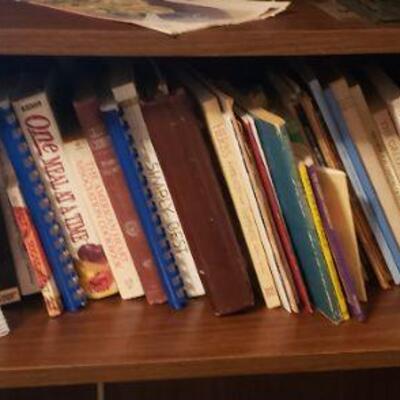 Dark Wood Wall Shelf with Books