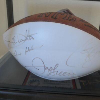 LOT 99  SIGNED STEELERS STEEL CURTAIN SIGNED BALL WITH CERTIFICATE OF AUTHENTICITY