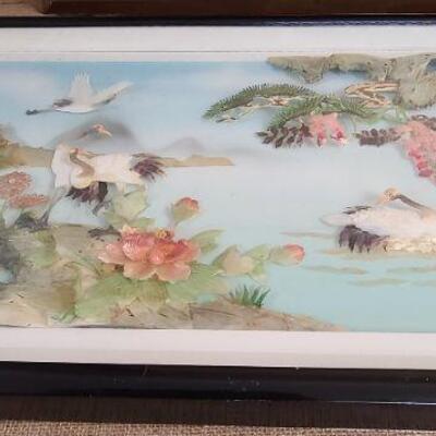 Beautiful Shadow box Asian abalone shell 3D art. 