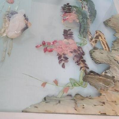 Beautiful Shadow box Asian abalone shell 3D art. 