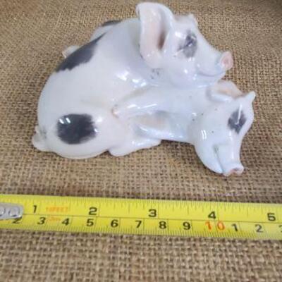 Royal Copenhagen 1950's-60's Pigs sleeping porcelain figurine. 