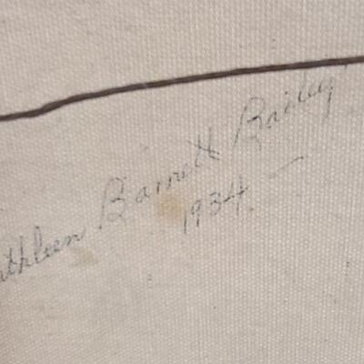 1934 painting by Kathleen Barnett Bailey in vintage frame. 