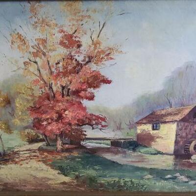 1934 painting by Kathleen Barnett Bailey in vintage frame. 