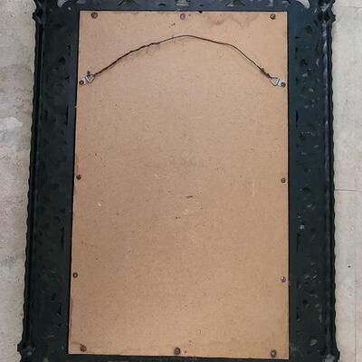 Vintage Homco black scroll mirror 1971