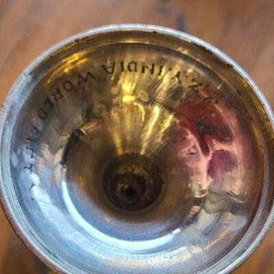 Vintage ZY India etched silver plated serving ware. 16 pieces