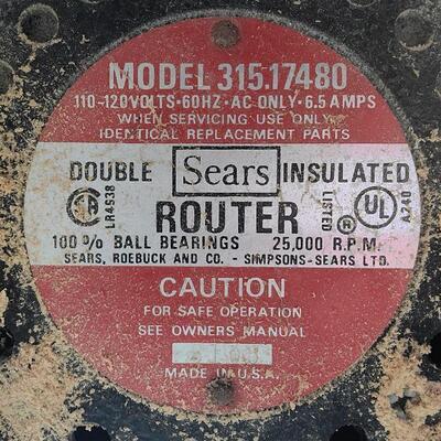 Sears Router 315.17480 w/table & router bits