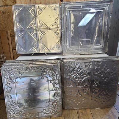 Tin/metal ceiling tiles (used) Over 50 tiles