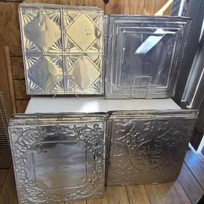 Tin/metal ceiling tiles (used) Over 50 tiles