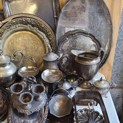 HUGE assortment of silver plate items