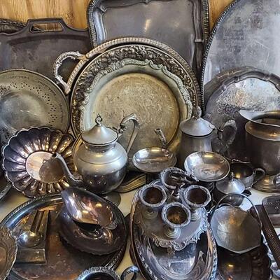 HUGE assortment of silver plate items