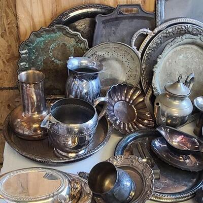 HUGE assortment of silver plate items