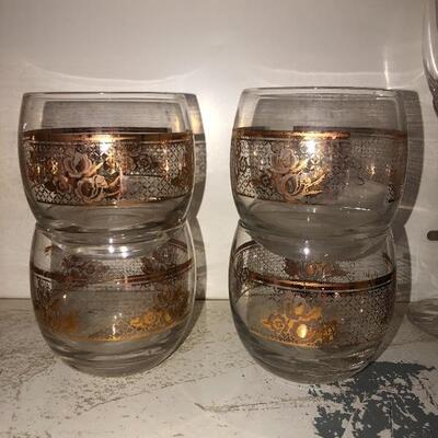 Starlyte gold lowball whisky glasses 