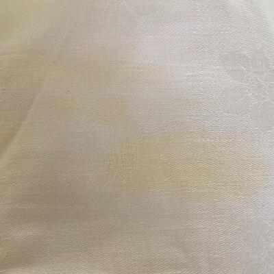 Vintage White Table Cloth Green and Red Apple Edge YD#022-0086