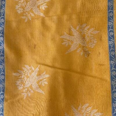 Vintage Blue & Yellow Bird Patterned Table Cloth YD#022-0076