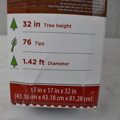Holiday Time Fiber Optic Concord Christmas Tree 32 in, Green - New