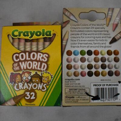 6 pc Crayola Colors of the World 3 Boxes of Crayon & 3 Coloring Books - New