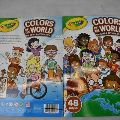 6 pc Crayola Colors of the World 3 Boxes of Crayon & 3 Coloring Books - New