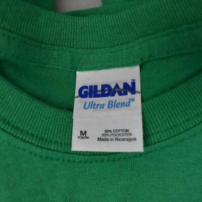 3 Green T-Shirts by Gilden Ultra Blend: Kids Small & Medium, Adult Small - New