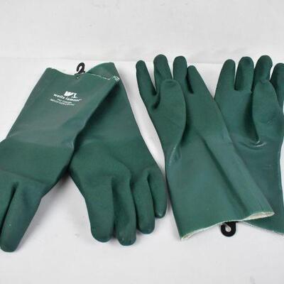2 Pairs of Wells Lamont Work Gloves - PVC Coated - Forest Green - New
