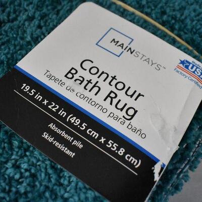 6pc Bath Rugs - 3 colors, 2 rugs each (1 Counter, 1 Square) - New