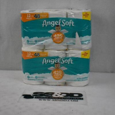 2x Angel Soft 12 Rolls 2-Ply Toilet Paper - New