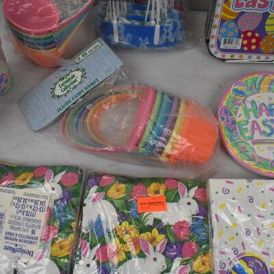 10 pc Easter Party Decor: Plates, Napkins, Cups, Bags, etc - New