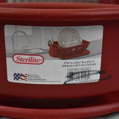 Sterilite Sink Dish Drainer, Red - New