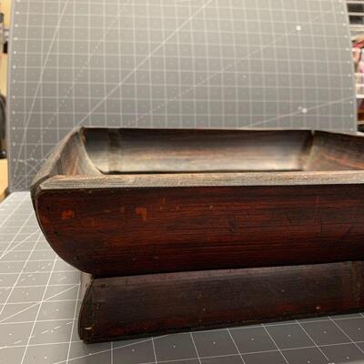 #163 Red Wooden Tray