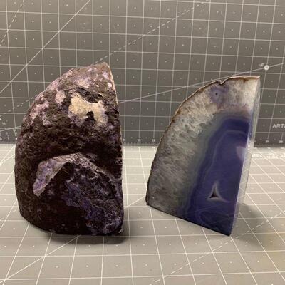 #184 Gorgeous Blue Geode Book Ends