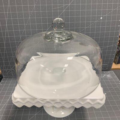 #289 Cake Tray & Glass Cover