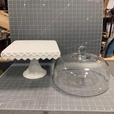 #289 Cake Tray & Glass Cover