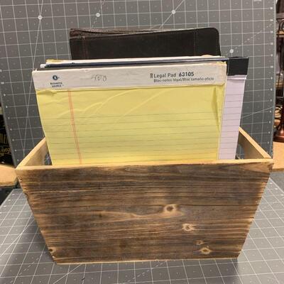 #416 Wooden Box Full of Note Paper
