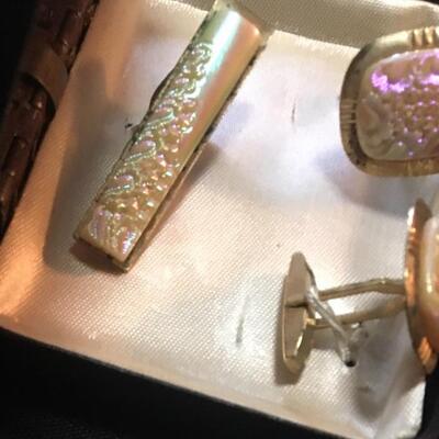 3 piece Costume Jewelry Lot with 7” Bracelet and Cuff Links