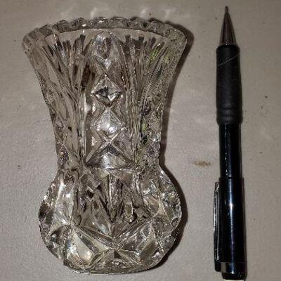 24% Lead Crystal Zajecar Toothpick Holder Small vase  Made in Yugoslavia (item #57)