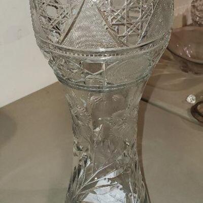 Vintage Clear Glass Tall Vase (item #75)