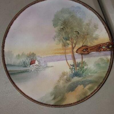 Nippon Hand Painted Plate with Handle (item #81)