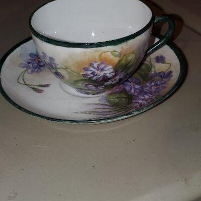 Vintage Cup and Saucer Hand Painted (item #83)